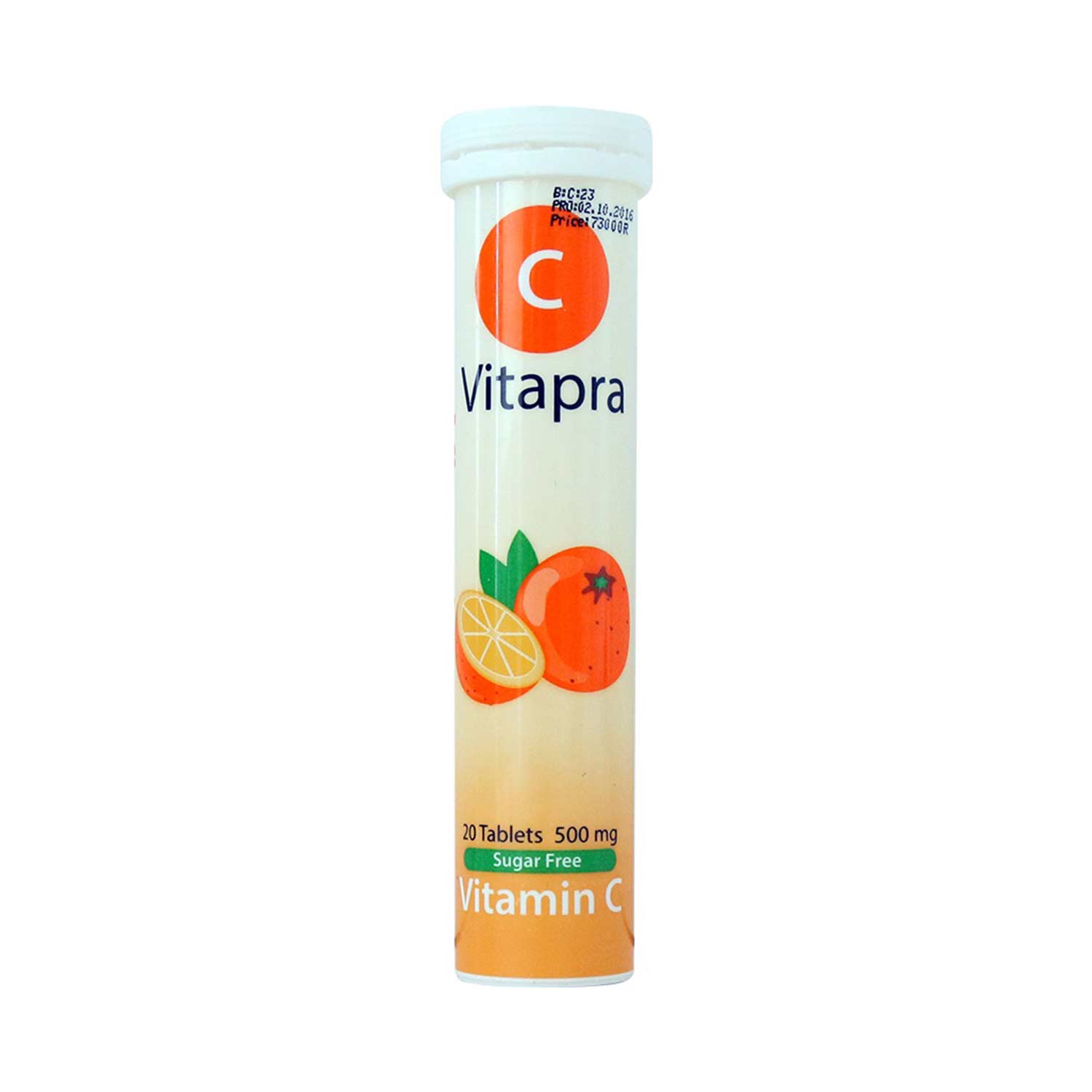 قرص جوشان ویتامین c پرتقالی ویتاپرا 500mg